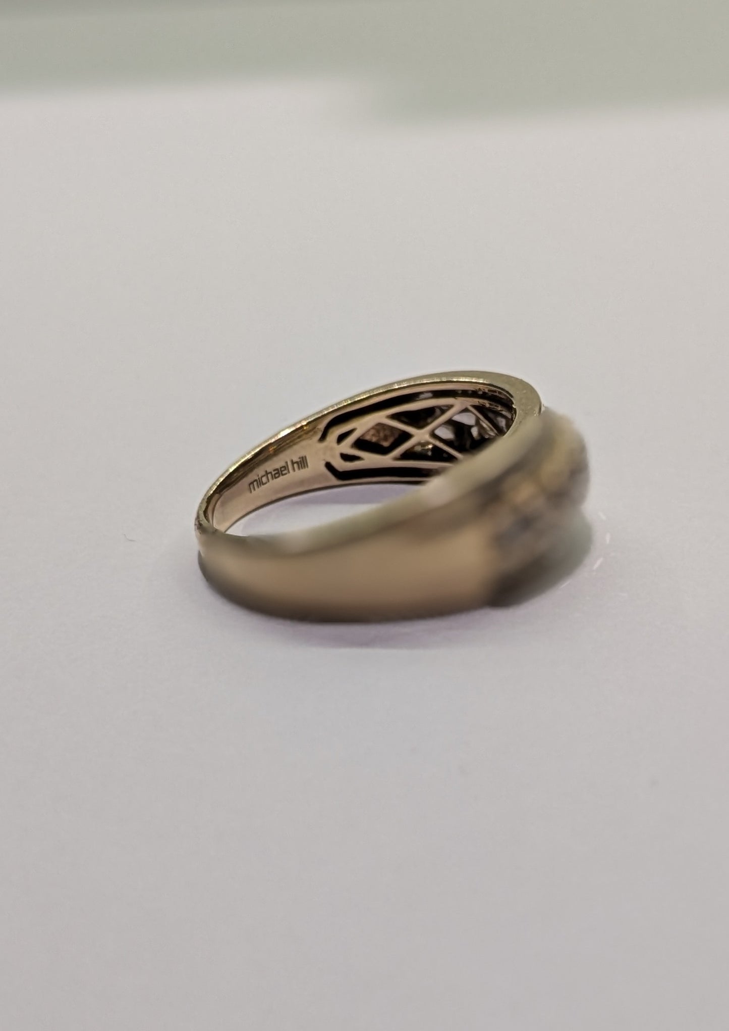 10ct Yellow Gold Wide Diamond Ring – Size U, 6.06g | Statement Band