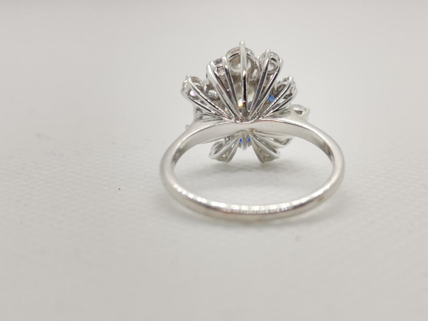 High-Quality 18k White Gold Diamond & Sapphire Ring – Size L, 4.70g